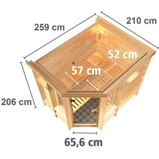 Bild von Sauna Riona 40mm Eckeinstieg, ca. 2m2
