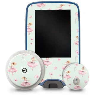 Aufkleber Set passend für Freestyle Libre 2 3 Lesegerät + Sensor R229 Ballerina