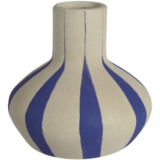 Decoris Blaue und warmweiße Terrakotta-Vase von Decoris mit 15,5 cm Durchmesser und 15 cm Höhe