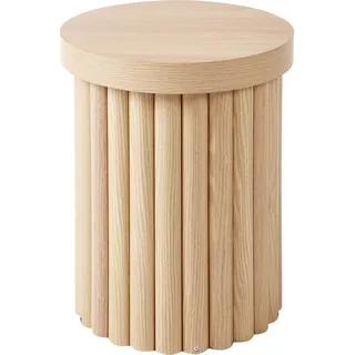 BELIANI Beistelltisch Hellbraun MDF Rund Klein Skandinavischer Stil Scandi Modernes Design für Wohnzimmer - Braun