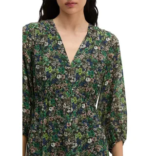 Sommerkleid MARC O'POLO, Damen, Gr. 40, N-Gr, schwarz braun, Web, Obermaterial: 100% Viskose, regular fit ca. Mitte Wade, V-Ausschnitt, Kleider Sommerkleid, flared aus bedruckter Viskose