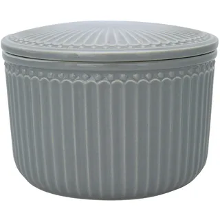 Greengate Vorratsdose mit Deckel ALICE Stone Grey Grau Klein 9x13 cm Keramik - Grau