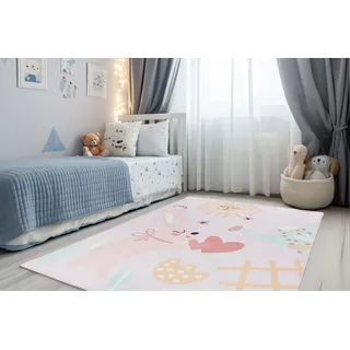 OBSESSION Kinderteppich "Magic Kids ML 106", rechteckig 8 mm Höhe niedliches Hasen Motiv, waschbar, Kinderzimmer,