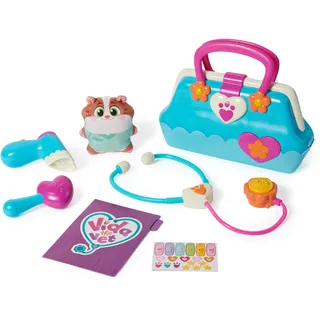 Vida The Vet, Tierarzttasche mit 5 Tierarzt Kit Zubehör, 1 Popcorn Plüschtier und Aufkleber, für Kostümspiel, Kinderspielzeug für Mädchen und Jungen ab 3 Jahren