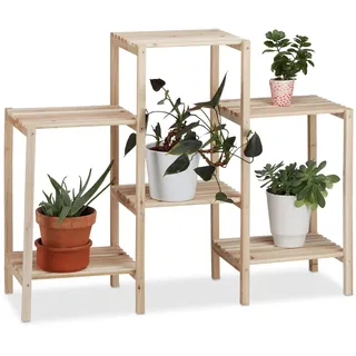 Relaxdays Pflanzenregal 70 x 89 x 27 cm Natur