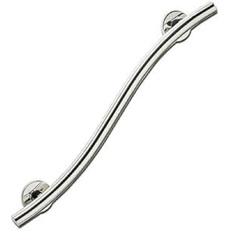 Homecraft Grab Rails with Polished Stainless Steel, Safety Support Grab Bar for Bathroom and Around the Home, Ideal Mobility Assist Aid for Elderly, Disabled, and Handicapped, Curved, 450 mm