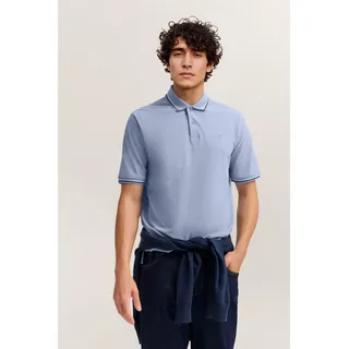 Bugatti Poloshirt "Modern Fit", Herren, Gr. 3XL, blau (330, blaugrau), 100% Baumwolle, unifarben, normal, ohne Ausschnitt, Rippbündchen, Shirts, Basic Essential aus Baumwolle
