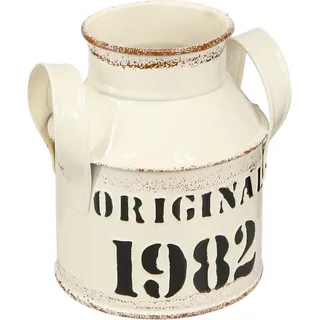 Kanne Deko Vintage Metall Creme Rost 1982 2er Set - Creme