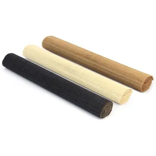 PARENCE.- Set mit 3 Tischsets aus Bambus – Geflochtenes Tischdecken-Set 30x45 cm – Dekorativer und Rutschfester Tischschutz (Schwarz, Beige, Braun)