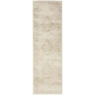 benuta Vintage-Läufer Suki 80/240 cm , Creme, Beige , Kunststoff , Vintage , Rechteckig , 80x240 cm , Oeko-Tex® Standard 100 , für Fußbodenheizung geeignet, in verschiedenen Größen erhältlich, pflegeleicht , Teppiche und Böden, Teppiche, Teppichläufer, Läufer