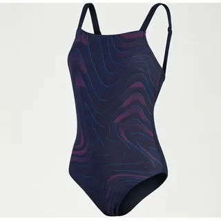 Speedo Damen Shaping AmberGlow PT 1PC Af TRUE NAVY/DEEP Plum2 40