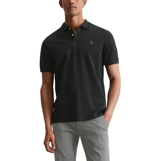 Marc O'Polo Herren Kurzarm-Poloshirt aus Baumwolle Regular Fit, Schwarz (Bla - Schwarz