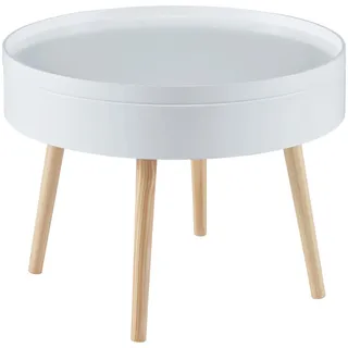 [en.casa] Couchtisch Bongard Weiß/Kiefer 60 x 60 x 45 cm