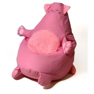 go gift Sitzsack, aus Oxford-Stoff, in Katzenform, Rosa, 130 x 90 cm