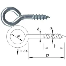 Ringschraube verzinkt Nr.1 12 x 5 Stärke: 2,8 mm Bolzenlänge: 12 mm