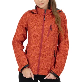 DEPROC activ DEPROC-Active Damen Mit Abnehmbarer Kapuze Übergangsjacke Windbreaker Shelby Peak Softshelljacke, Chilli, 38 EU
