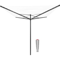 Brabantia - Topspinner Wäschespinne - Regenschirm'-System - UV-beständige Wäscheleine, 50m - Reibungsloses Drehungen - Kein Durchhängen - Auch für Kleiderbügel - Anthracite - ø 295cm