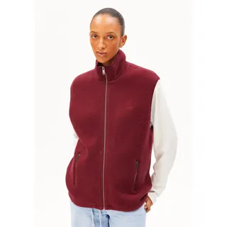 BAUMWOLL-FLEECE-WESTE |  100% Bio-Baumwolle - rot (M)