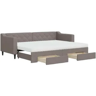 vidaXL Tagesbett Ausziehbar mit Schubladen Taupe 80x200 cm Stoff - Taupe