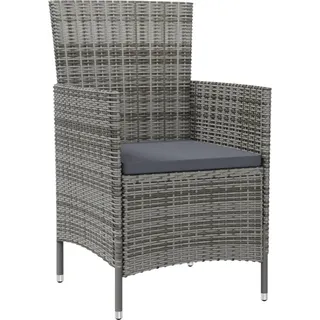 vidaXL Gartenstühle mit Kissen 4 Stk. Poly Rattan Grau - Grau