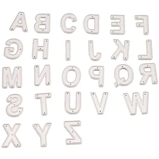 LICHENGTAI Stanzschablonen Buchstaben Zahlen, Stanzformen Großbuchstaben Zahlen Silber Stanzformen Stanzschablonen Ausgestanzte Stanzschablonen für Cards Zeichenschablonen Dekor Sammelalbum