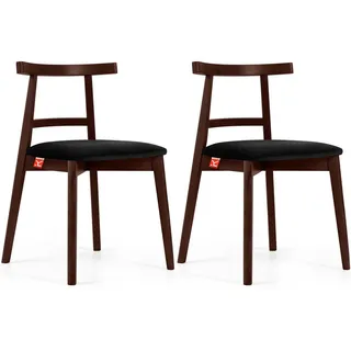 Konsimo Holzstuhl 2er-Set ¦ schwarz ¦ Maße (cm): B: 47 H: 76