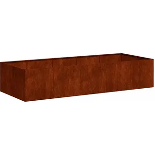 vidaXL Pflanzkübel Rostig 200/80/40 Cm Wetterfester Stahl , Rostfarben , Metall , Rechteckig , 80x40x200 cm , Gartenzubehör, Hochbeete