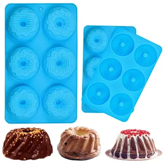 BUZIFU 3 Stück Donuts Silikonform Donut Backform 6 Hohlraum Donut Form Kuchenform Silikon Donutformen Hitzebeständig Silikonbackform Donuts Backen Backform Donutbackform für Kekse Bagel Muffin