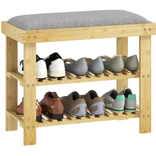Homcom Schuhbank 60 x 49 x 29 cm offen / Grau
