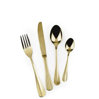 Excelsa 64353 Elite Gold 24-teiliges Besteckset, Stahl 18/0