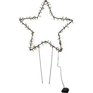 XXL LED Metall Weihnachtsstern Gartenstecker warmweiß 140 LED's - Weiß