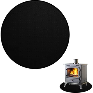Golgner Feuerfeste Unterlage 100cm, Rund Feuerfeste Matte, Feuerschutzmatte Grillteppich, Feuerstellenmatte, Glasfaser Aluminiumfolie Feuerstelle Pad, für Gras, Boden, Terrasse, Deck, Camping