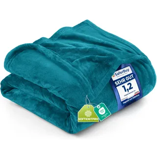 Utopia Bedding Kuschelige Fleecedecke [200x150 cm, Türkis] Weiche, leichte, warme Flauschige Decke Kuschelige und atmungsaktive Decken für Bett Sofa Couch