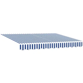 vidaXL Markisenersatzstoff 330 x 195 cm blau/weiß