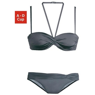 LASCANA Bügel-Bandeau-Bikini Damen anthrazit Gr.32 Cup A