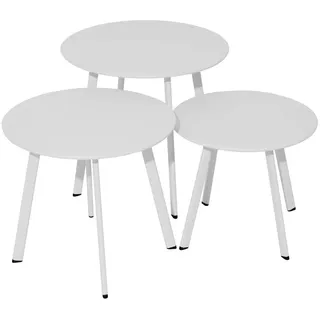 Tisch Niedrige Massai Weiß Ø45CM Kleiner Tisch Gartenmöbel