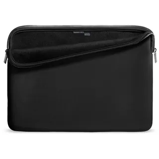 Artwizz Neoprene Sleeve Pro Tasche kompatibel mit MacBook Air 13 (2018-2024), MB Pro 13 (2016-2022) - Schutzhülle mit Zubehör-Fach - Schwarz