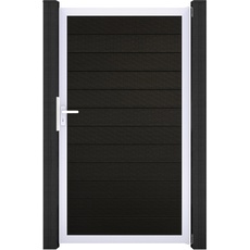 Bild von Solid Steckzauntor 100 x 180 cm Bi-Color Schwarz Rahmen EV1