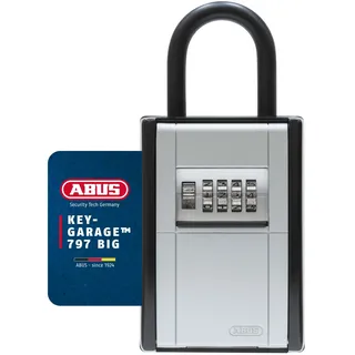 ABUS Schlüsselbox KeyGarage 797 BIG mit Bügel - für 38 Schlüssel | Metallgehäuse 84x178x62 mm, Zahlencode, ohne Bohren befestigbar - ideal für Schlüsselübergaben & Ferienwohnungen