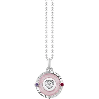 Thomas Sabo Kette mit Anhänger »rosa und herzförmigem Stein« mit Zirkonia (synth.), Korund (synth.), bunt