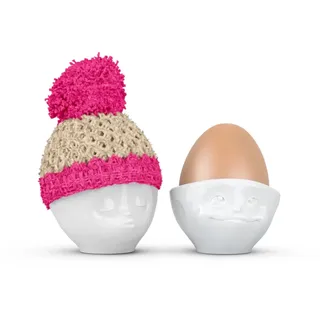 FIFTYEIGHT Eierbecher Mützchen elfenbeinmagenta