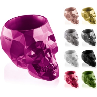 CONCRETTE Blumentopf Blumenkübel Zement-Pflanzkübel Übertopf aus Beton Skull Low-Poly Ø 5 cm/Ø 7,6 cm/Ø 11 cm/Ø 24 cm | 17 Farben