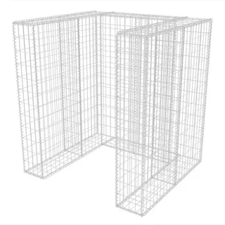 vidaXL Gabionen-Mülltonnenverkleidung für 1 Tonne Stahl 110x100x120cm - Silber