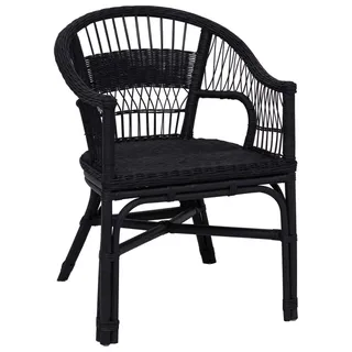 vidaXL Stapelstuhl Schwarz 60 x 60 x 81 cm Rattan - Schwarz