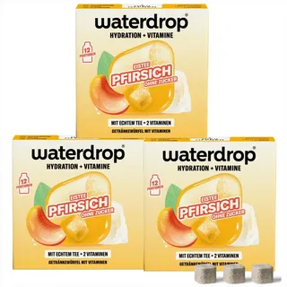 waterdrop® Eistee Pfirsich Trio Getränkewürfel mit Vitaminen 36 Pc