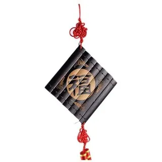 lachineuse – Feng-Shui-Anhänger – Deko-Objekt aus Bambus – Chinesisches Glücksideogramm-Muster – Asiatische Zen-Atmosphäre – Hängendes Objekt – Asiatische Geschenkidee