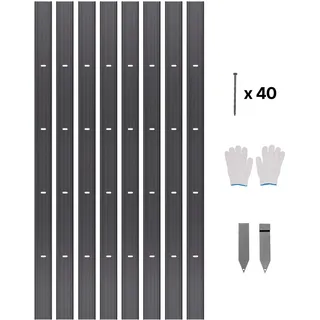 Metall-Landschaftseinfassung, 8 Packungen, 183 cm, rostbeständig, biegsam, für Hof und Garten - Schwarz