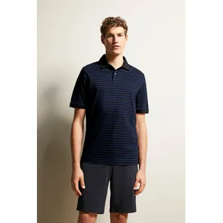 Bugatti Poloshirt mit Logo-Schriftzug, blau