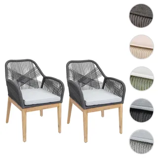 Mendler HWC-H56b Gartenstuhl 58 x 58 x 85 cm dunkelgrau 2 St.