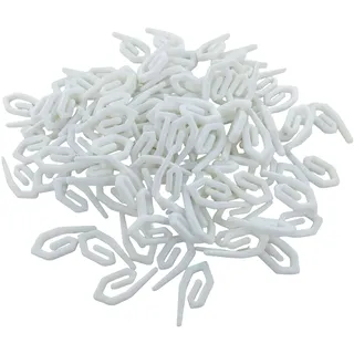 Merriway Vorhanghaken Nylon Weiß 100 Stück, Robuste Gardinenhaken für Vorhangringe und Draht, Hochwertige Faltenhaken aus Kunststoff, Universelles Gardinenzubehör Set
